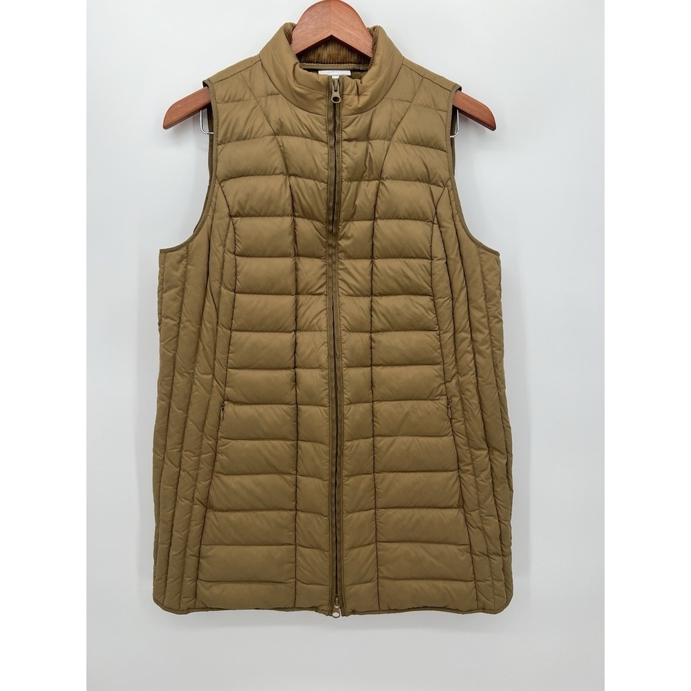 J.Jill Vest Womens Small  Brown Down Insulated Full Zip Puffer